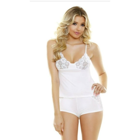 Fantasy Lingerie Soft Lace trimmed Cami and shorts - Picture 1 of 3